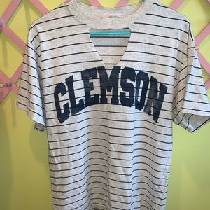 Clemson V-Neck cutout T-shirt